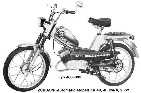 Zndapp-Schaltplan Typ 460-033 ZA40 Automatic Moped